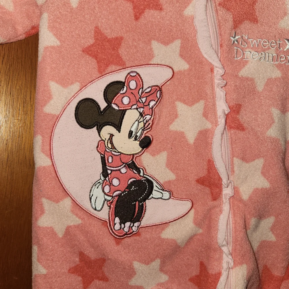 Disney Pink Starry Kids footed One Piece with Minnie Mouse